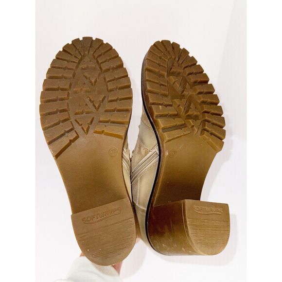 Softwaves Sahara Boots Leather Suede Ribbon Tie Chunky Lug Combat Boho Tan 36/6 - Picture 15 of 16